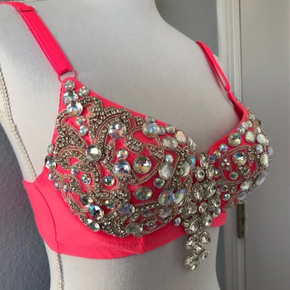 Crystal Rhinestones Rave Bra - Picture 2 of 2